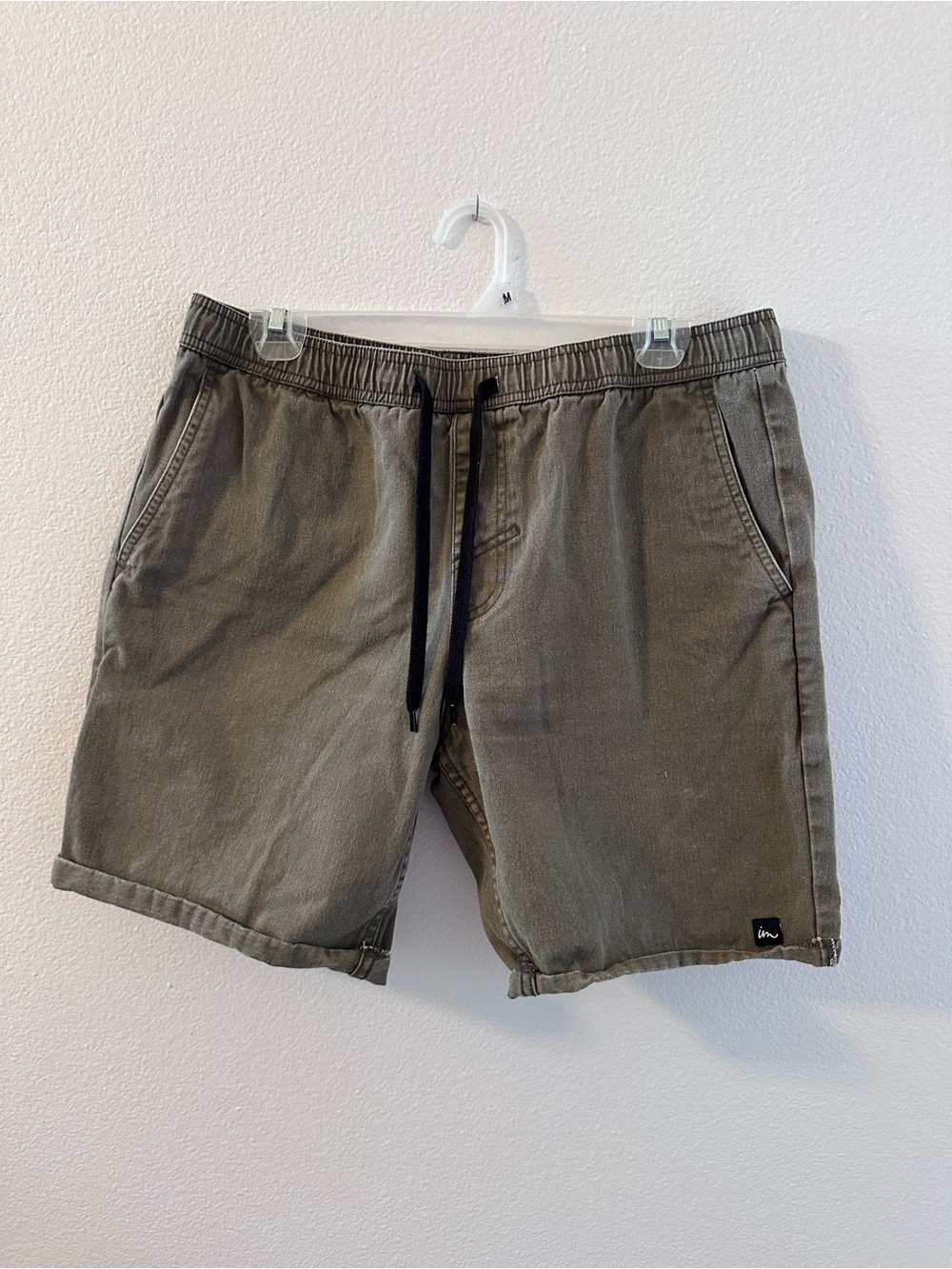 Men's Olive Drawstring Casual Shorts